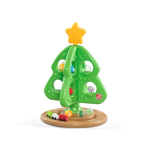 Step2 My First Christmas Tree, Kids Interactive Holiday Tree Toy, 12 Colorful Plastic Ornaments to Decorate, Mini Train Set Circles the Skirt, Made of Durable Plastic, For Toddlers 1.5+ Years Old