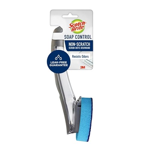 Scotch-Brite Non-Scratch Advanced Soap Control Dishwand, Leak-Free Guarantee, Long Lasting and Reusable