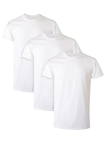 Hanes Men's Tagless Cotton Crew Undershirt Multiple Packs Colors, 3 Pack - White, Small